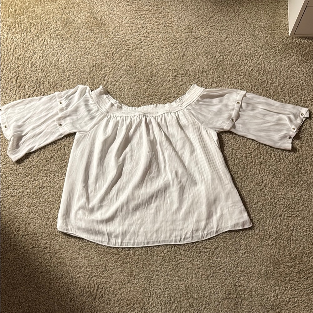 White Off-Shoulder Women's Top